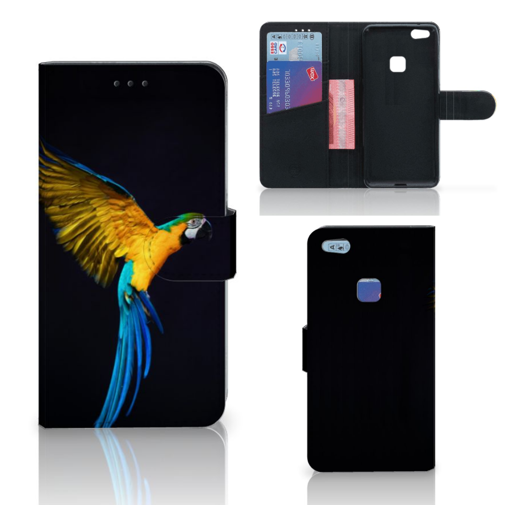 Huawei P10 Lite Telefoonhoesje met Pasjes Papegaai