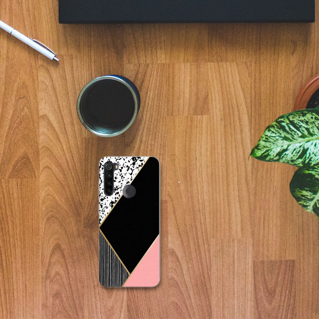Xiaomi Redmi Note 8T TPU Hoesje Zwart Roze Vormen B2C Telecom