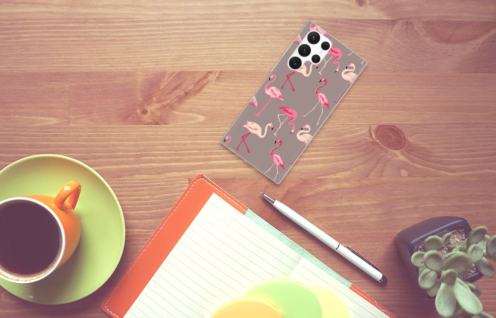 Samsung Galaxy S22 Ultra TPU Hoesje Flamingo B2C Telecom