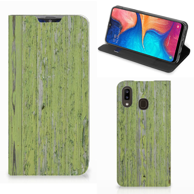 Samsung Galaxy A30 Book Wallet Case Green Wood