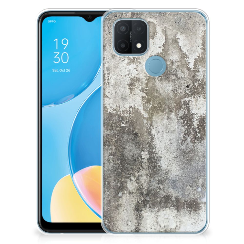 OPPO A15 TPU Siliconen Hoesje Beton Print B2C Telecom