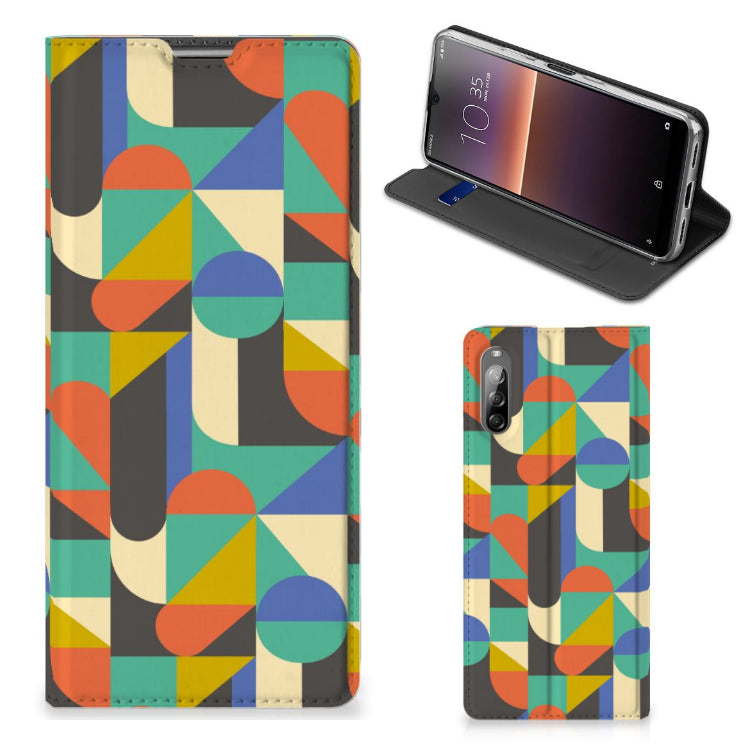 Sony Xperia L4 Hoesje met Magneet Funky Retro