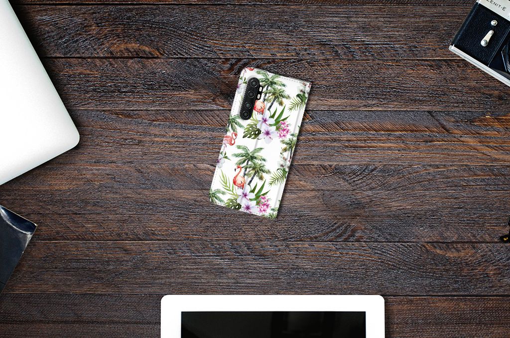 Xiaomi Mi Note 10 Lite Hoesje maken Flamingo Palms - B2C Telecom