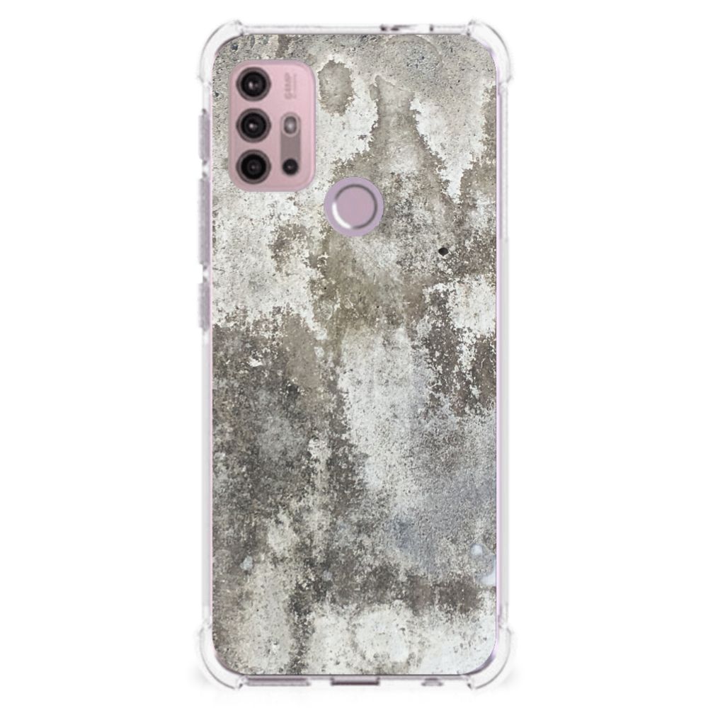 Motorola Moto G30 | G20 | G10 Anti-Shock Hoesje Beton Print