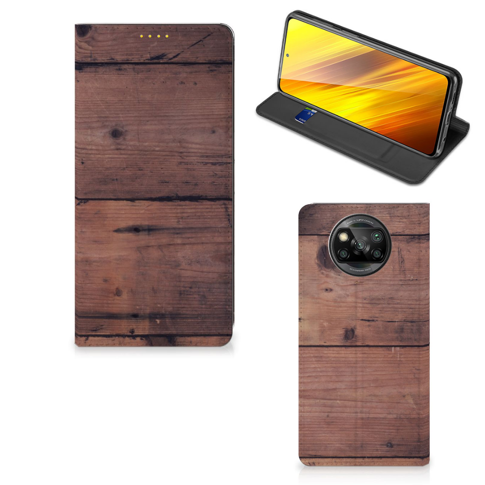 Xiaomi Poco X3 Pro | Poco X3 Book Wallet Case Old Wood - B2C Telecom