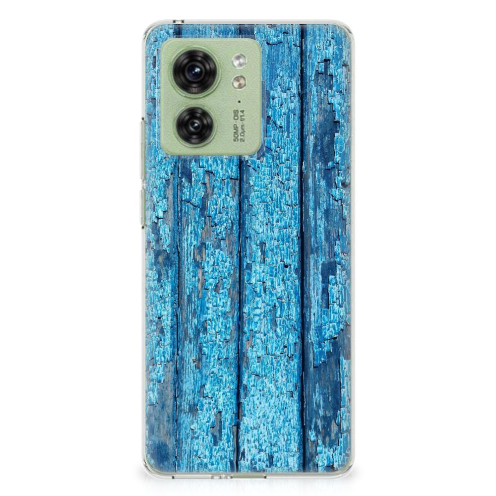 Motorola Edge 40 Bumper Hoesje Wood Blue