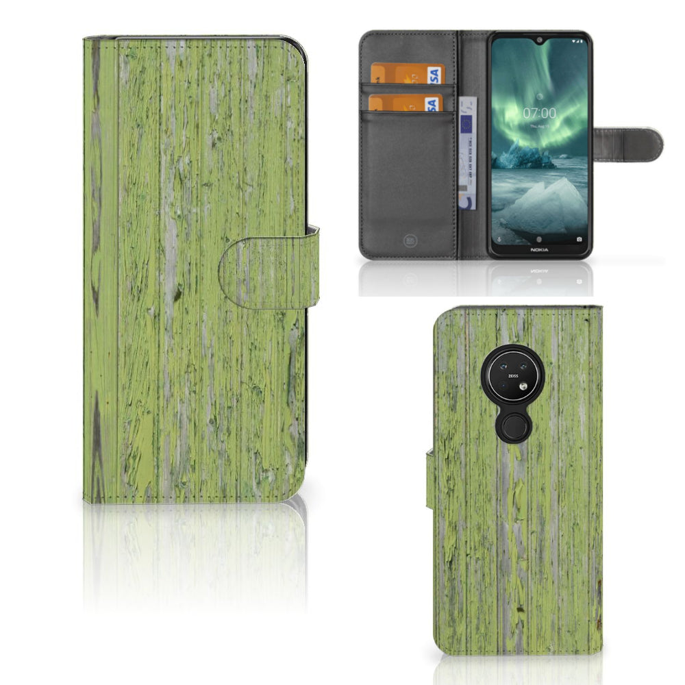 Nokia 7.2 | Nokia 6.2 Book Style Case Green Wood