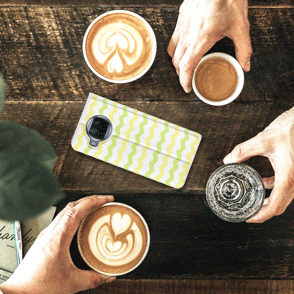 Xiaomi Mi 10T Lite Hoesje met Magneet Waves Yellow - B2C Telecom