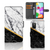 Samsung Galaxy A41 Bookcase Marmer Wit Zwart - Origineel Cadeau Man