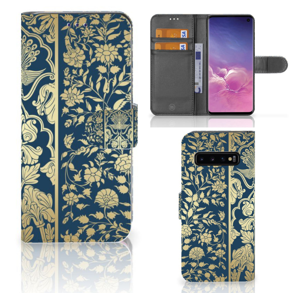 Samsung Galaxy S10 Hoesje Beige Flowers