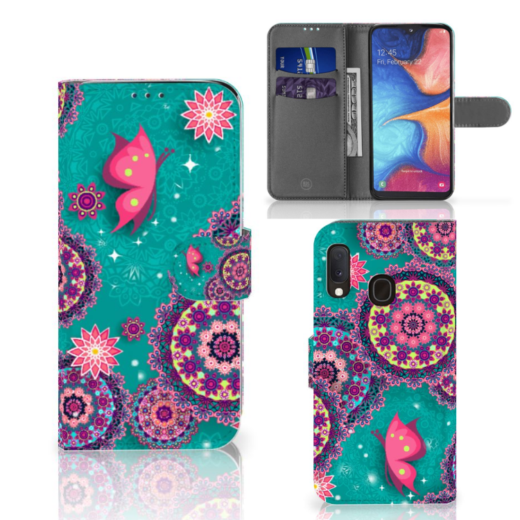 Samsung Galaxy A20e Hoesje Cirkels en Vlinders