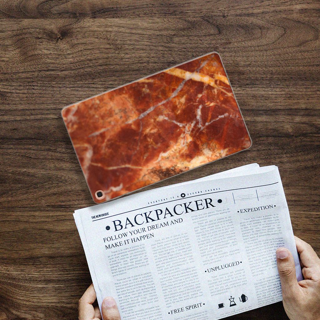 Samsung Galaxy Tab A 10.1 (2019) Tablet Back Cover Marmer Bruin