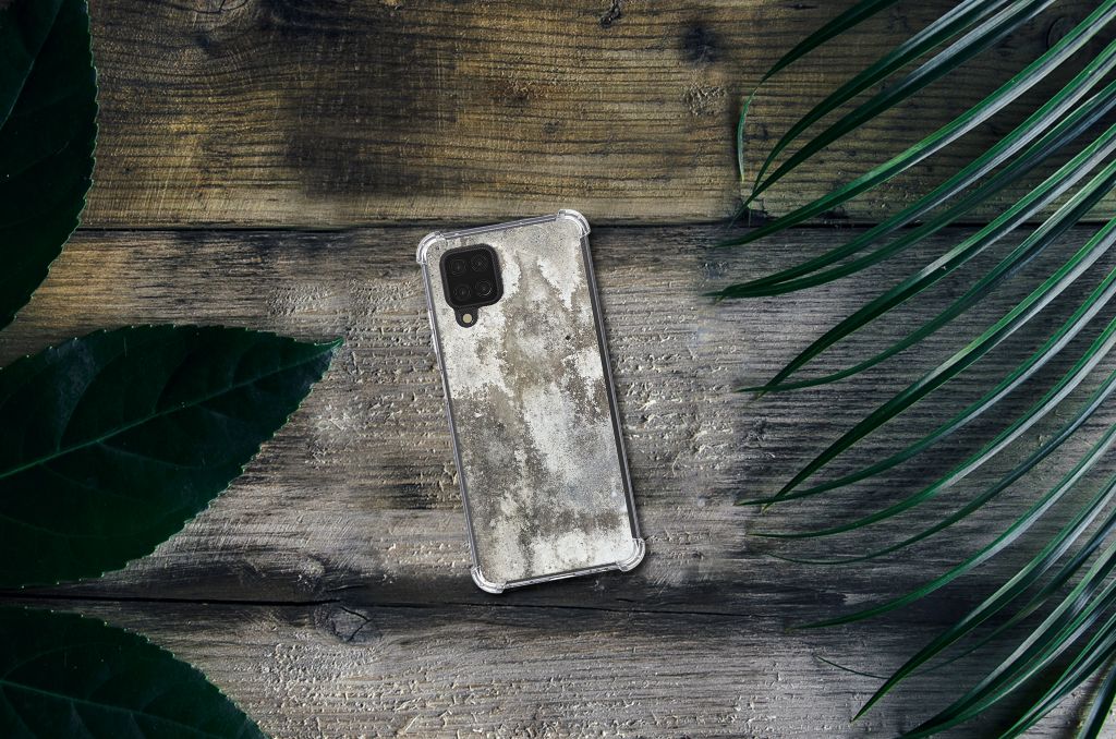 Samsung Galaxy A12 Anti-Shock Hoesje Beton Print - B2C Telecom