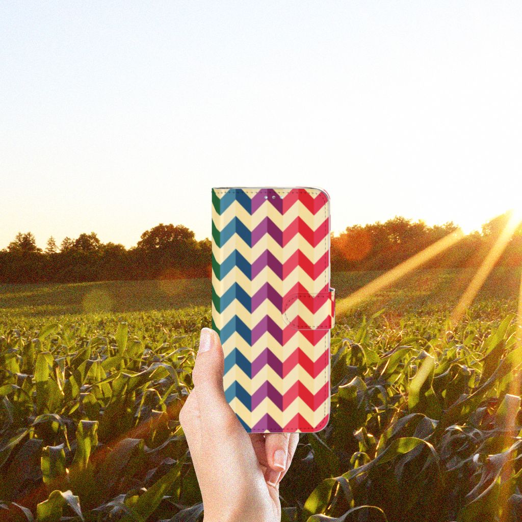 Samsung Galaxy A71 Telefoon Hoesje Zigzag Multi Color