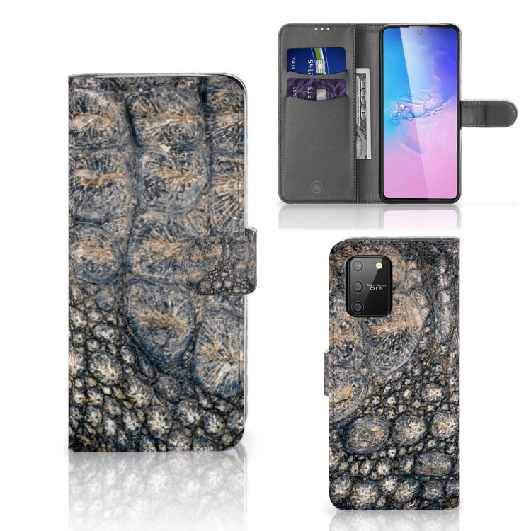 Samsung S10 Lite Telefoonhoesje met Pasjes Krokodillenprint