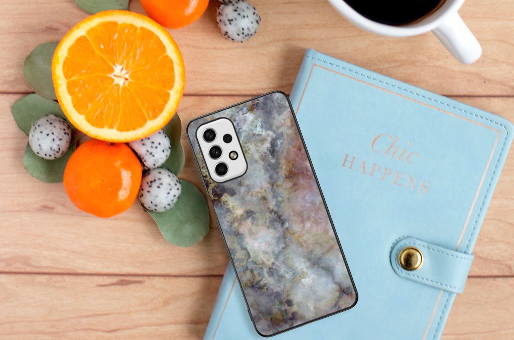 Samsung Galaxy A23 Marmeren Print Telefoonhoesje Marmer Grijs B2C Telecom