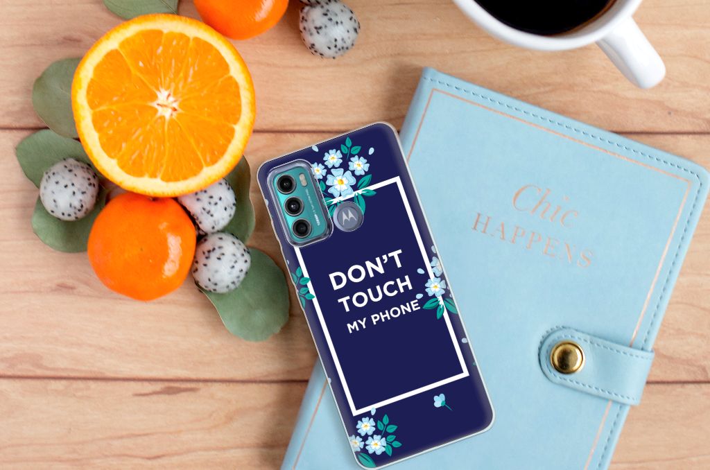 Motorola Moto G60 Silicone-hoesje Flowers Blue DTMP B2C Telecom