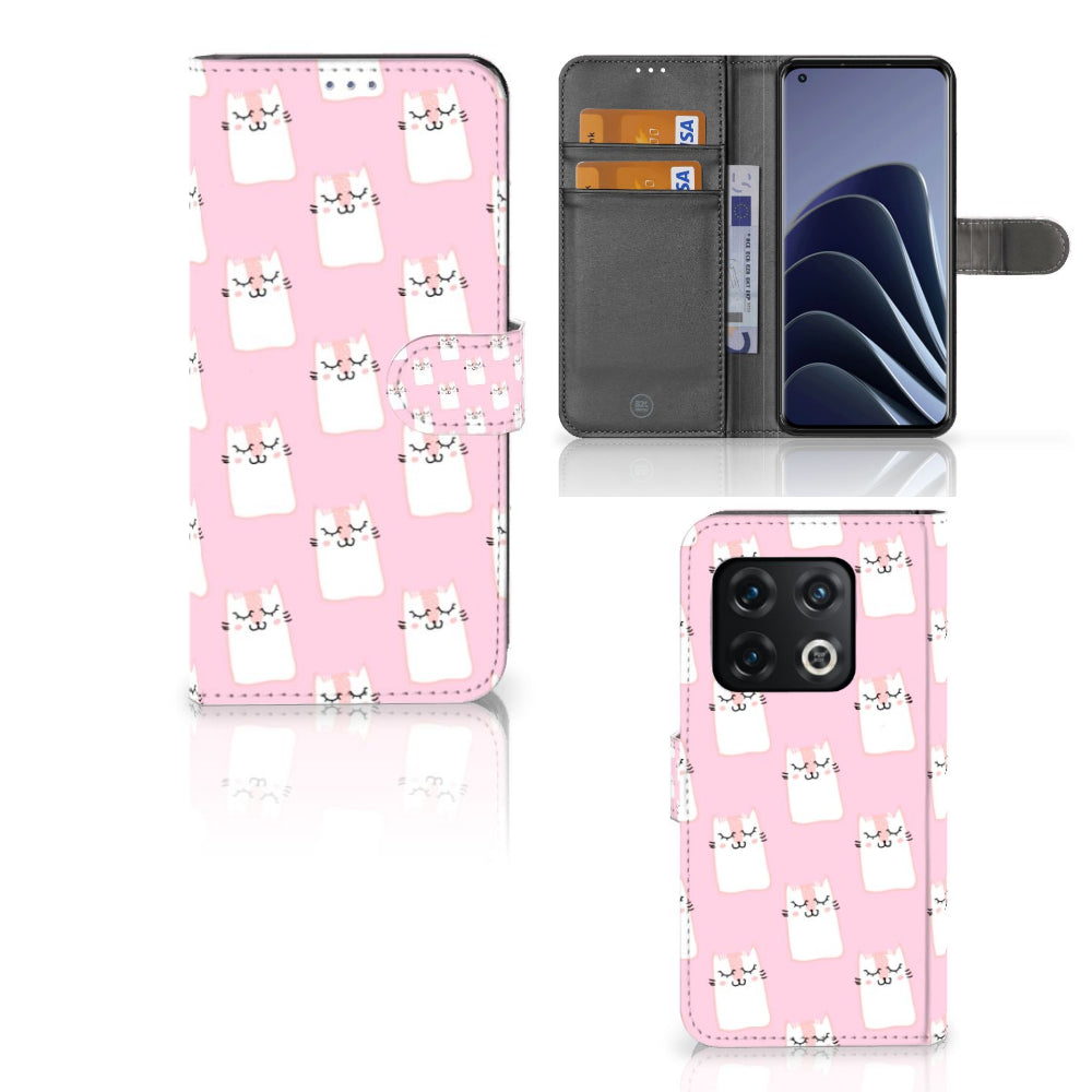 OnePlus 10 Pro Telefoonhoesje met Pasjes Sleeping Cats