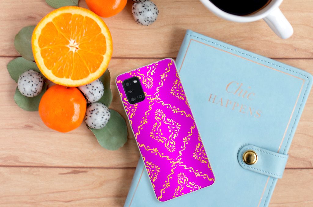 Siliconen Hoesje Samsung Galaxy A31 Barok Roze B2C Telecom