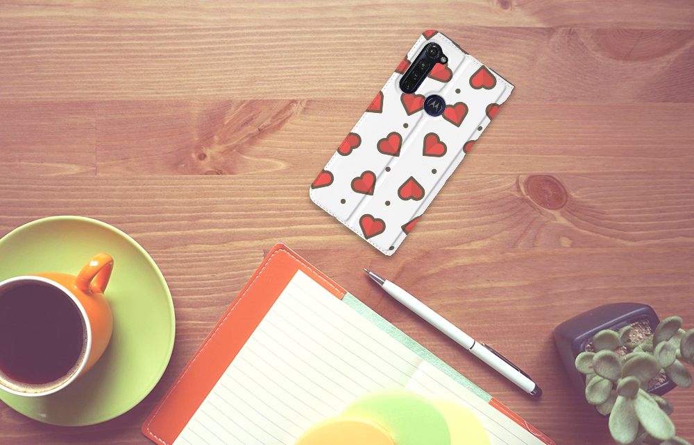 Motorola Moto G Pro Hoesje met Magneet Hearts - B2C Telecom