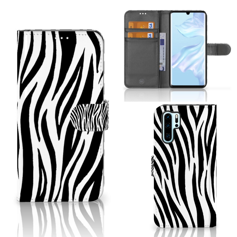 Huawei P30 Pro Telefoonhoesje met Pasjes Zebra