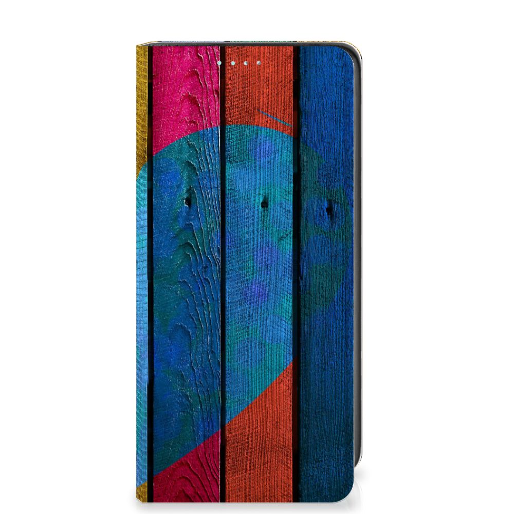 Samsung Galaxy A41 Book Wallet Case Wood Heart - Cadeau voor je Vriend - B2C Telecom