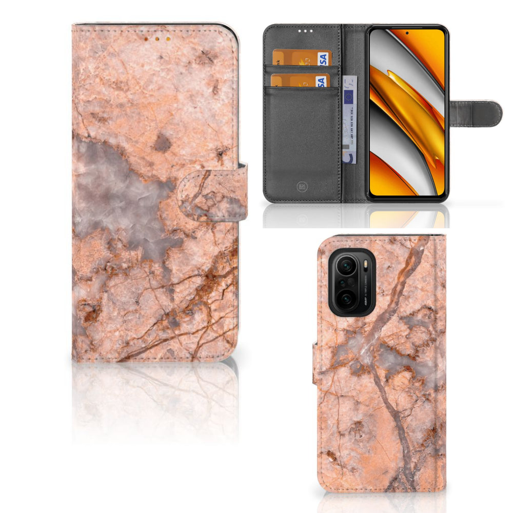 Poco F3 | Xiaomi Mi 11i Bookcase Marmer Oranje