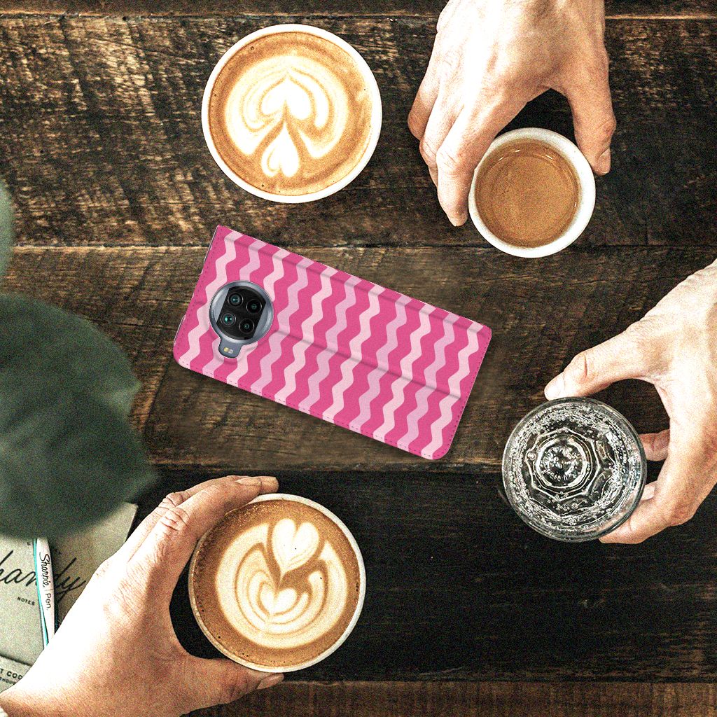 Xiaomi Mi 10T Lite Hoesje met Magneet Waves Pink - B2C Telecom