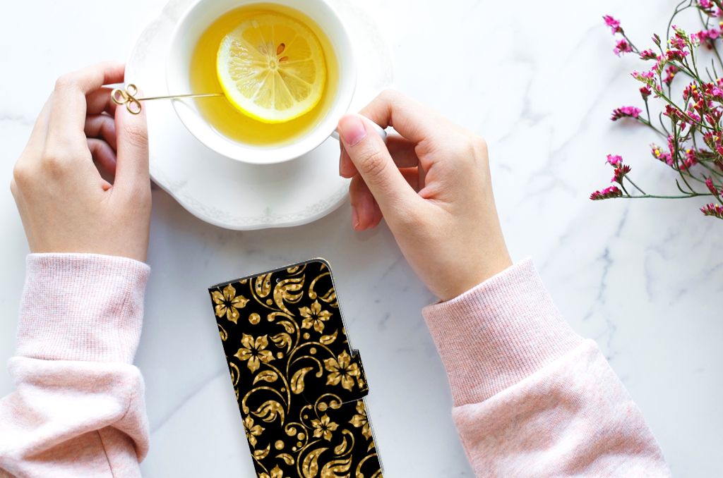 Xiaomi Redmi 7A Hoesje Gouden Bloemen
