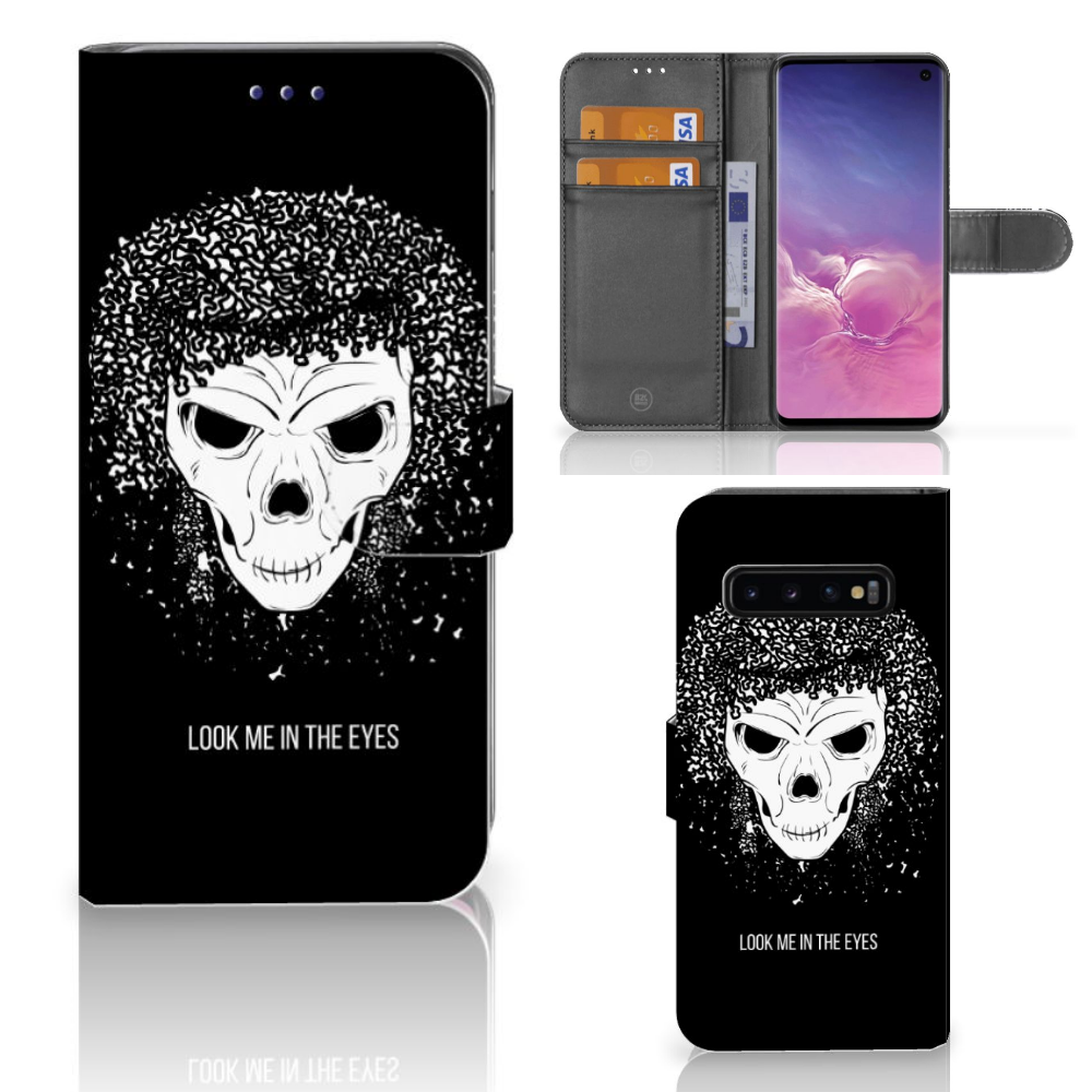 Telefoonhoesje met Naam Samsung Galaxy S10 Skull Hair