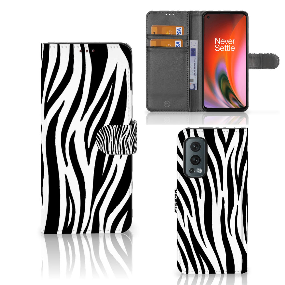 OnePlus Nord 2 5G Telefoonhoesje met Pasjes Zebra