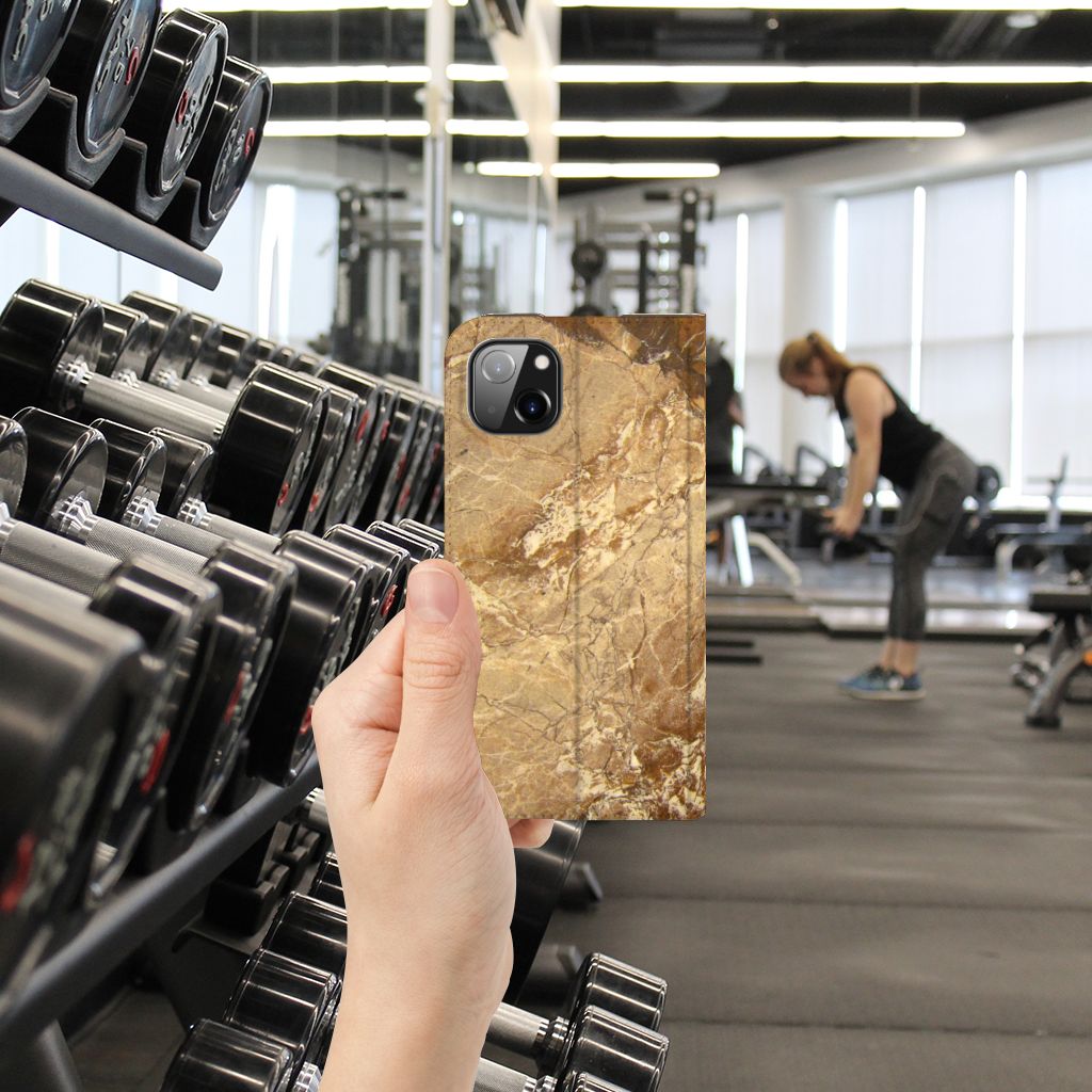 iPhone 14 Plus Standcase Marmer Creme