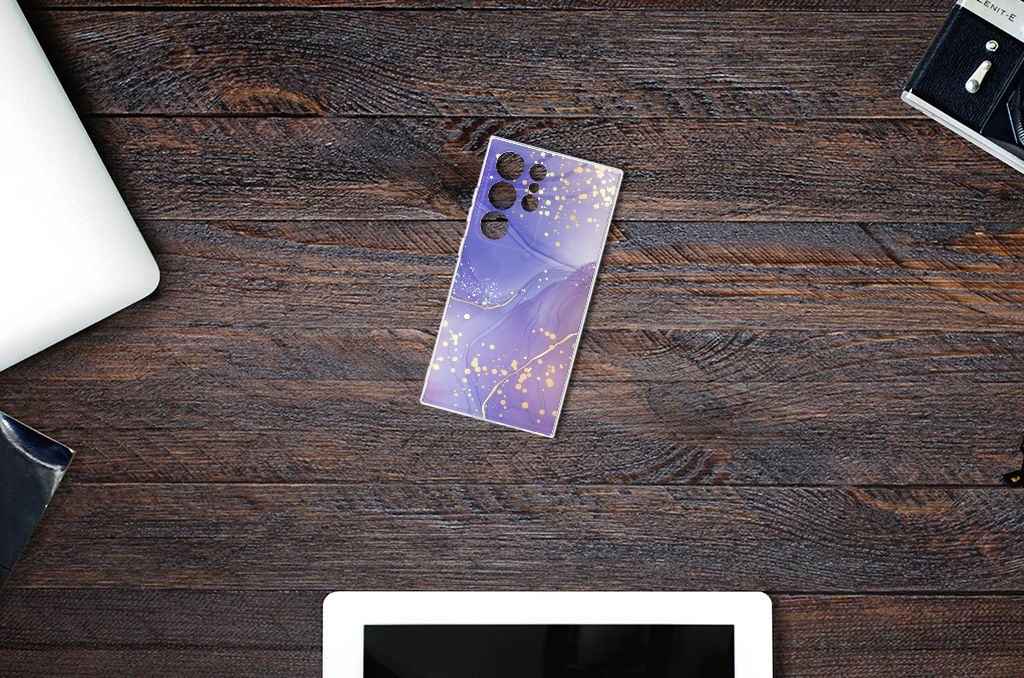 Hoesje maken voor Samsung Galaxy S24 Ultra Watercolor Paars