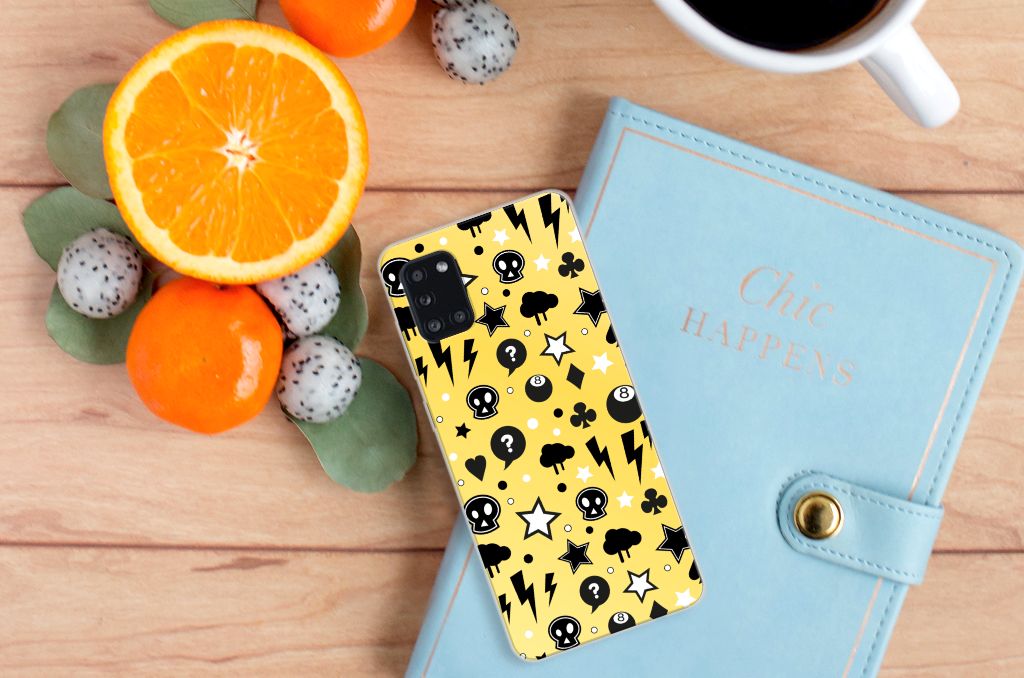 Silicone Back Case Samsung Galaxy A31 Punk Geel B2C Telecom