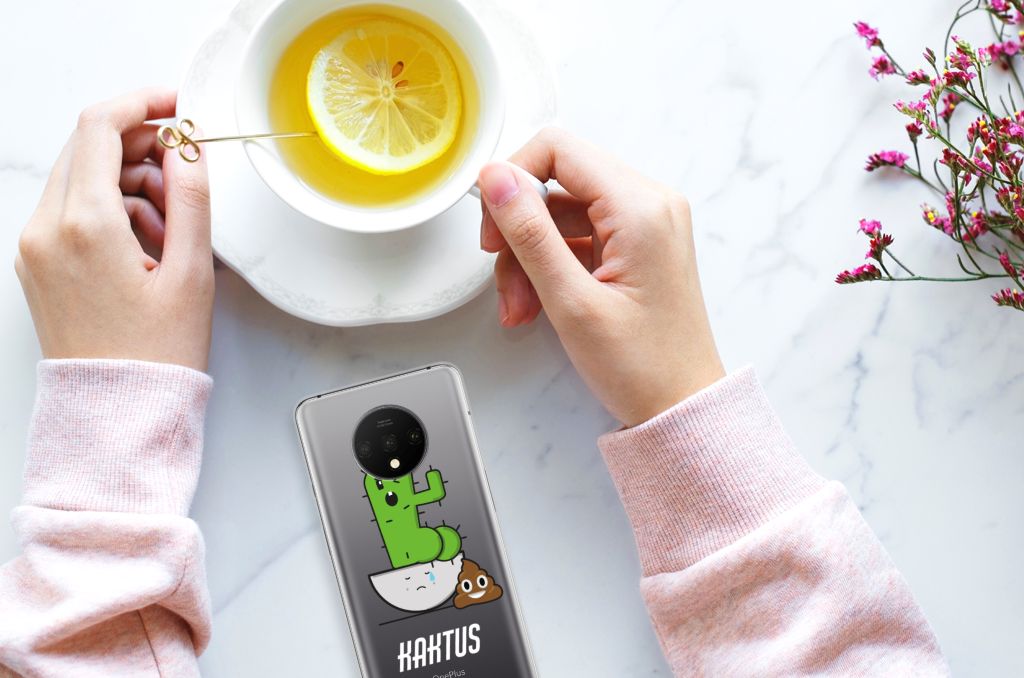 OnePlus 7T Telefoonhoesje met Naam Cactus Poo