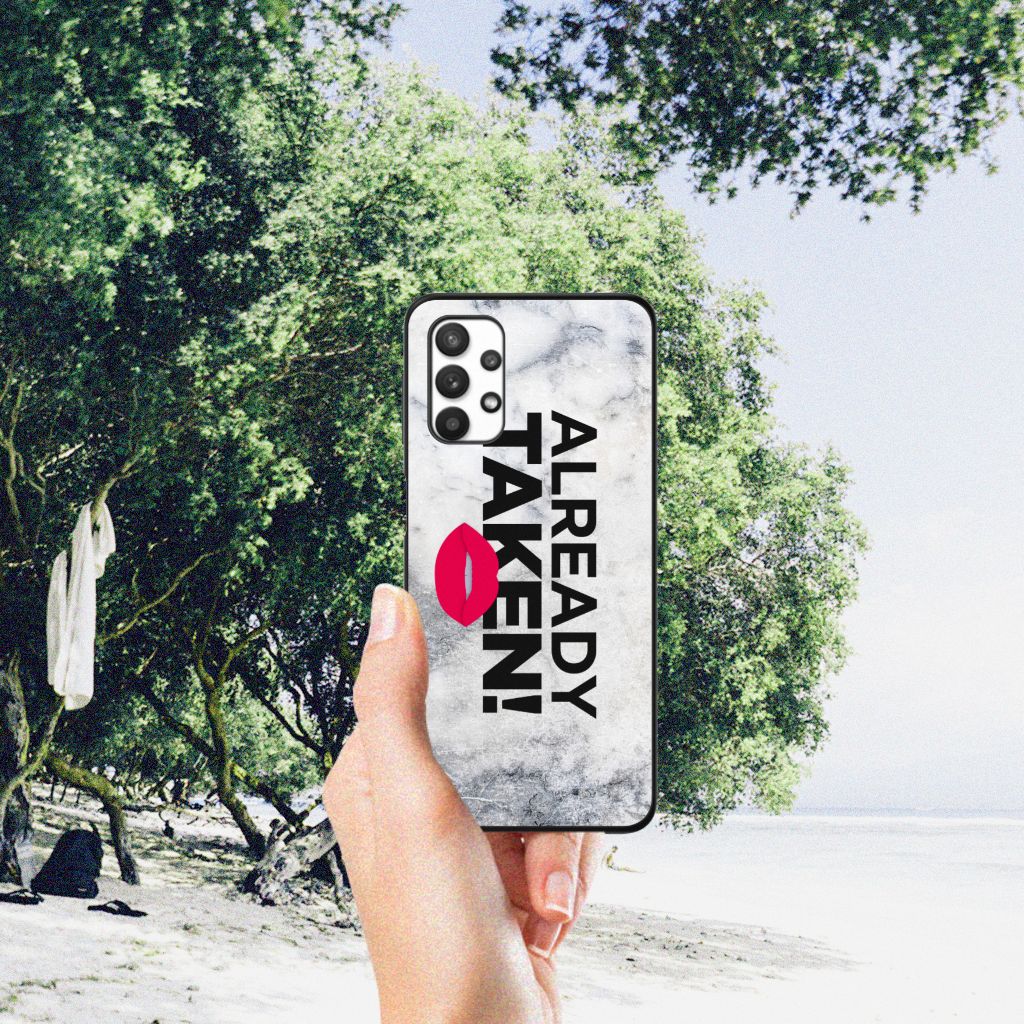 Samsung Galaxy A32 5G Telefoon Hoesje met tekst Already Taken White B2C Telecom