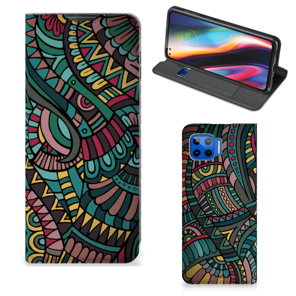 Motorola Moto G 5G Plus Hoesje met Magneet Aztec - B2C Telecom