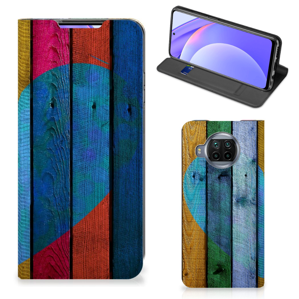Xiaomi Mi 10T Lite Book Wallet Case Wood Heart - Cadeau voor je Vriend - B2C Telecom