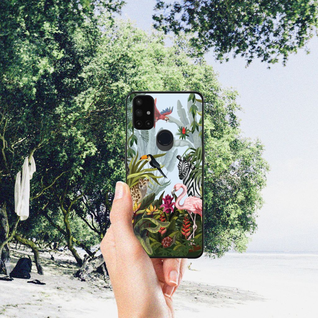 Dierenprint Telefoonhoesje voor OnePlus Nord N10 5G Jungle B2C Telecom