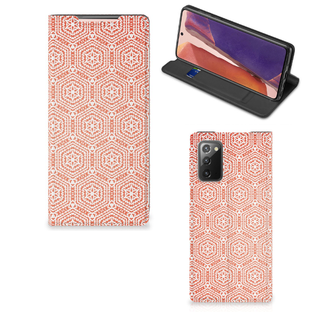 Samsung Galaxy Note20 Hoesje met Magneet Pattern Orange - B2C Telecom