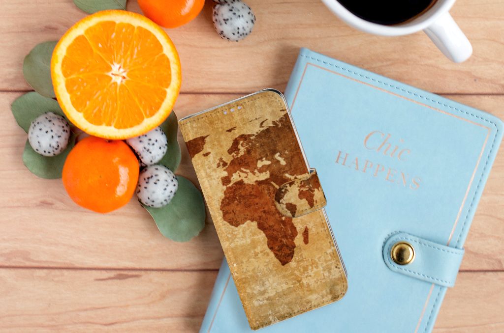 Samsung Galaxy A51 Flip Cover Wereldkaart