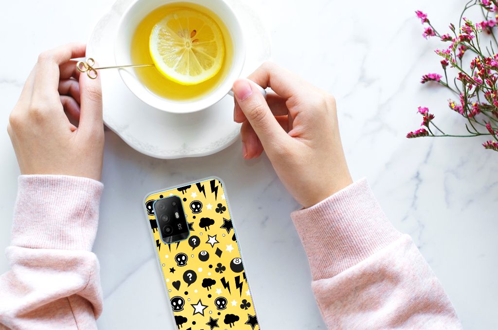 Silicone Back Case OPPO A94 5G | Reno5 Z Punk Geel B2C Telecom