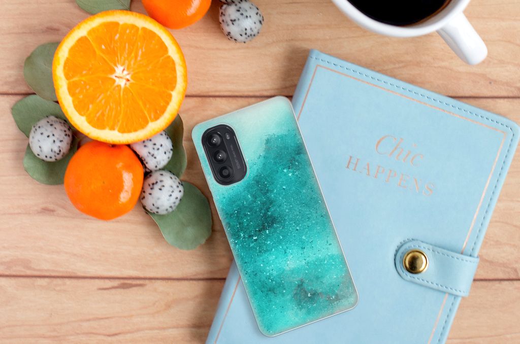 Hoesje maken Motorola Moto G52/G82 Painting Blue B2C Telecom