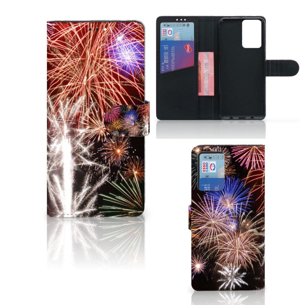 Xiaomi Redmi Note 10 Pro Wallet Case met Pasjes Vuurwerk