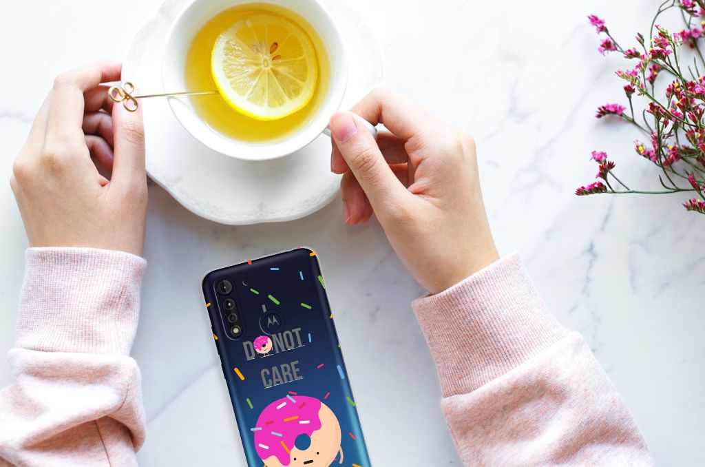 Motorola Moto G8 Power Lite Siliconen Case Donut Roze B2C Telecom