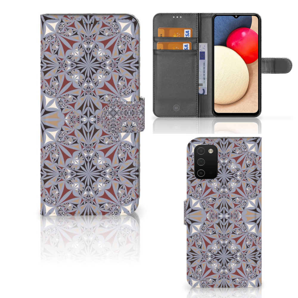 Samsung Galaxy A03s Bookcase Flower Tiles