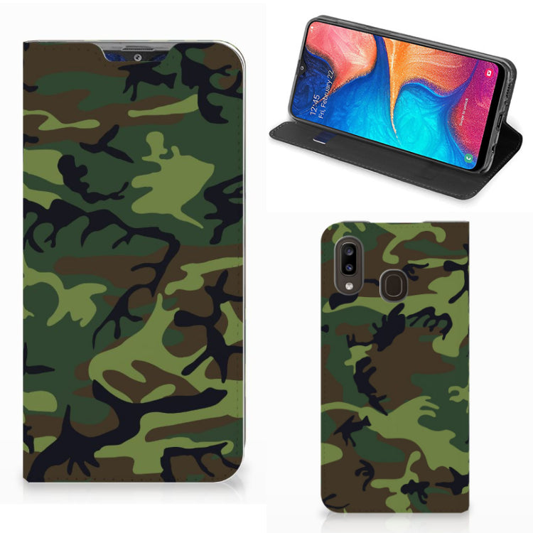 Samsung Galaxy A30 Hoesje met Magneet Army Dark