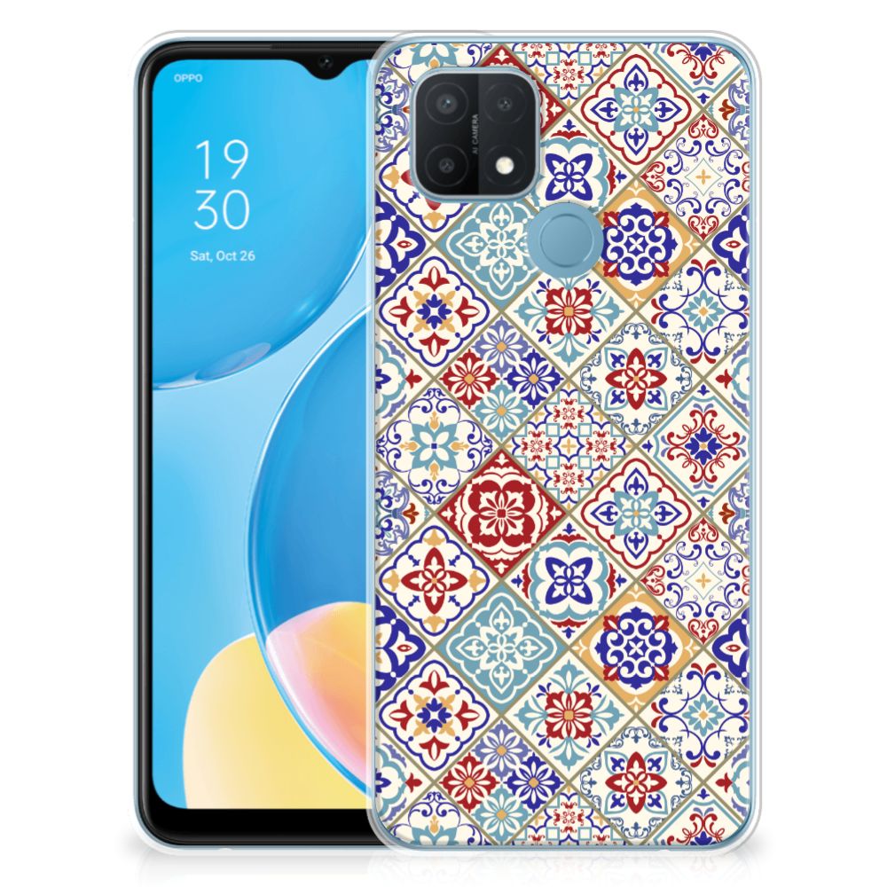 OPPO A15 TPU Siliconen Hoesje Tiles Color B2C Telecom