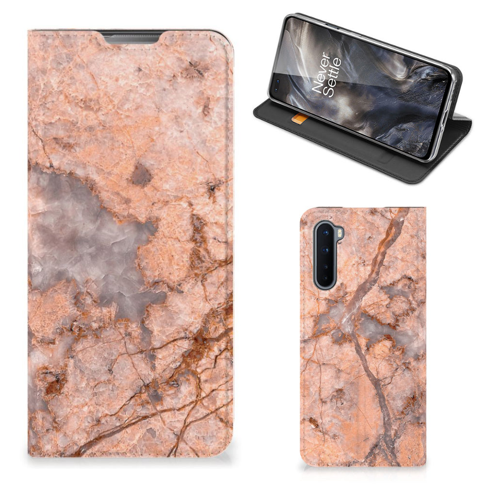 OnePlus Nord Standcase Marmer Oranje
