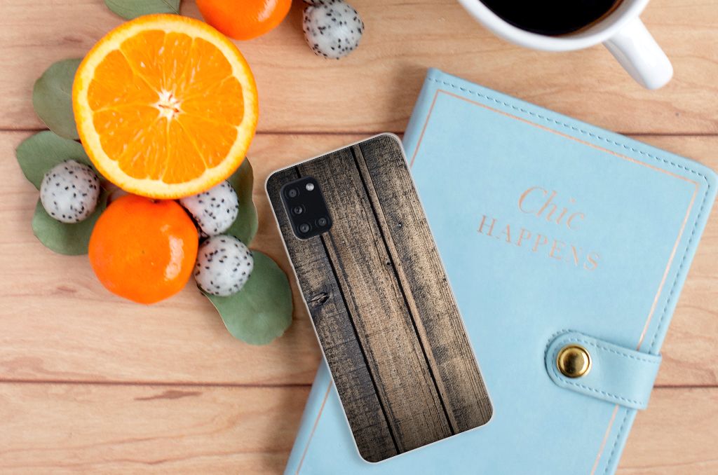 Samsung Galaxy A31 Bumper Hoesje Steigerhout